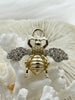 Image of French Bee Charm Pendant CZ Micro PAVE , French Bee Charm, CZ Bee, 33mm x 39mm Bee Charm, Cubic Zirconia Bee Pendant, 5 Finishes Fast Ship