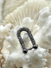 Image of Pave U shape Finding, U Shape BRASS Finding with CZ, Cubic Zirconia, U Link Chain Connector, 5 Finishes. Fast Ship