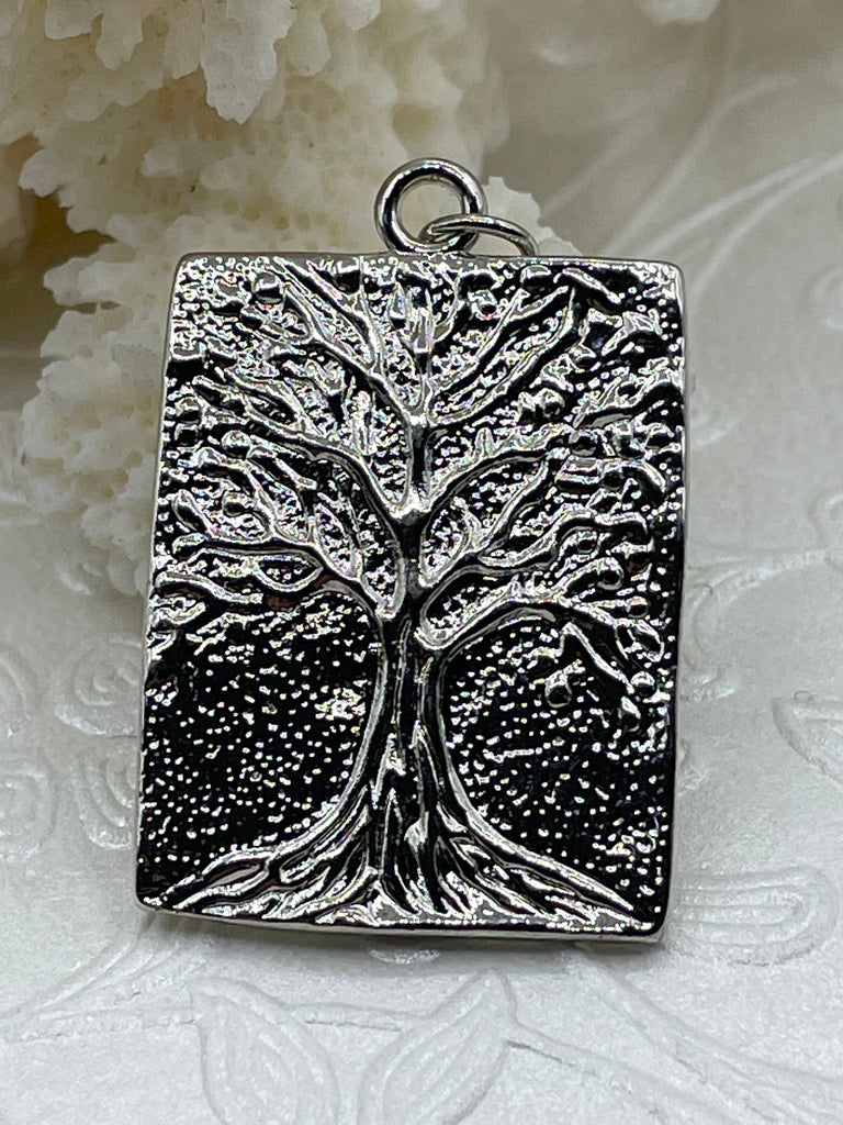 High Quality Brass Tree Charm/Pendant, Tree of Life Pendant, Tree Gold or Rhodium Plated, 27mm x 21mm x 2.25mm, 3 Finishes. Fast Ship