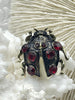 Image of Lady Bug Charm/Pendant, Enamel Rhinestone Pendant, 29mm Pendants, Insect Pendants,Bug Pendants, 2 Styles Red/Black or Fuschia/Aqua Fast Ship
