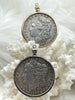 Image of Reproduction Coin Pendant 39mm, Coin Bezel, Vintage Coin, 5 bezel colors. Fast Shipping