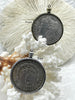 Image of Reproduction Coin Pendant 39mm, Coin Bezel, Vintage Coin, 5 bezel colors. Fast Shipping