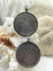 Image of Reproduction French Commemorative Medal Coin Pendant 38mm, Coin Bezel, French coin, Art Deco Coin, Silver coin, 5 bezel colors. Fast Ship