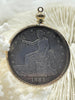 Image of Reproduction Coin Pendant 39mm, Coin Bezel, Vintage Coin, 5 bezel colors. Fast Shipping