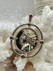 Image of Ancient Greek Reproduction Bust Coin Pendant, Coin Pendant, Coin Charm 5 color choices Matte Silver Coin Pendant, Matte Gold Fast Ship