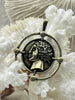 Image of Ancient Greek Reproduction Bust Coin Pendant, Coin Pendant, Coin Charm 5 color choices Matte Silver Coin Pendant, Matte Gold Fast Ship