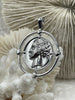 Image of Ancient Greek Reproduction Bust Coin Pendant, Coin Pendant, Coin Charm 5 color choices Matte Silver Coin Pendant, Matte Gold Fast Ship