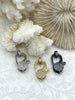 Image of Pave CZ Lobster Claw Clasps 3 colors 23mm x 13mm, lobster clasp,double sided , Spring Hook Clasp, Gold, Silver or Gunmetal. Fast Shipping