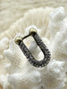 Image of Pave U shape Finding, U Shape BRASS Finding with CZ, Cubic Zirconia, U Link Chain Connector, 5 Finishes. Fast Ship