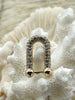 Image of Pave U shape Finding, U Shape BRASS Finding with CZ, Cubic Zirconia, U Link Chain Connector, 5 Finishes. Fast Ship