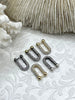 Image of Pave U shape Finding, U Shape BRASS Finding with CZ, Cubic Zirconia, U Link Chain Connector, 5 Finishes. Fast Ship