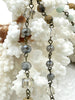 Image of Gemstone Crystal Mix Rosary Chain, Picture Jasper, Amazonite, Crystal. Bronze or Gold. Round, cube and rondelle beads 1 Meter (39")Fast Ship