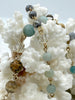 Image of Gemstone Crystal Mix Rosary Chain, Picture Jasper, Amazonite, Crystal. Bronze or Gold. Round, cube and rondelle beads 1 Meter (39")Fast Ship