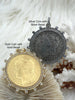 Image of Reproduction Coin Pendant, Morgan Peace Dollar Pendant, Coin Bezel, Vintage Coin Pendant, Antique Coin Bezel with CZ. 2 Style Fast Ship