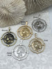 Image of Ancient Greek Reproduction Bust Coin Pendant, Coin Pendant, Coin Charm 5 color choices Matte Silver Coin Pendant, Matte Gold Fast Ship