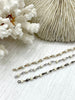 Image of WHITE Howlite Rosary Chain, Gold, silver, bronze or gunmetal wire links, 4mm round stone bead chain 1 Meter (39 inches)