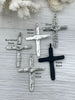 Image of Brass Textured Cross, Religious Large Cross, Brass Cross Charm, Cross Pendant, Mens Cross, Women's Cross 61mm x 43mm 9 Finishes Fast Ship