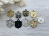 Image of Fleur De Lis Shield Charms with CZ, Fleur De Lis Charm, 9 Finishes, Brass Charm, Fleur de lis Pendant, French Charm, Paris Charm, Fast Ship.
