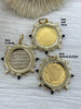 Image of French Horticole De Dison, Le Monde and Pendant, Horse Coin Pendant, French Pendant, French Coin, Black Spike and Round CZ Accents Coin