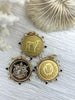 Image of French Horticole De Dison, Le Monde and Pendant, Horse Coin Pendant, French Pendant, French Coin, Black Spike and Round CZ Accents Coin