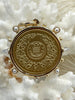 Image of French Horticole De Dison Pendant, Horse Coin Pendant, French Pendant, Le Monde Coin, Clear Spike & Round Pearl Accents Coin.Fast Ship