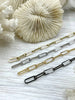 Image of Paperclip Chain Brass High Quality 3 colors Oval Rectangle Paperclip Chain Sold by the foot Electroplated Fast Ship