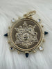 Image of French Horticole De Dison, Le Monde and Pendant, Horse Coin Pendant, French Pendant, French Coin, Black Spike and Round CZ Accents Coin