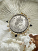 Image of Queen Elizabeth II Coin Pendant, Royal Coin Pendant, Queen Coin Pendant, Black Spike and Pearl Accents, Reproduction Coins Fast Ship