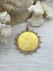 Image of Reproduction Peso Coin Pendant, Mexican Coin, Horse Pendant, Equestrian Pendant, Equestrian Coin Bezel W/Cubic Zirconia. Fast Ship