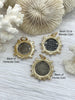 Image of French Horticole De Dison Pendant, Horse Coin Pendant, French Pendant, Le Monde Coin, Clear Spike & Round Pearl Accents Coin.Fast Ship