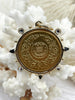 Image of French Horticole De Dison, Le Monde and Pendant, Horse Coin Pendant, French Pendant, French Coin, Black Spike and Round CZ Accents Coin