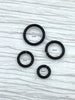 Image of Jump Rings Matte Black, 4mm, 6mm, 8mm, 10mm, or 12mm, PK of 10, Brass Jump Rings, OPEN Ring, Heavy 15 GA (1.8mm) Jump Rings, Fast Ship