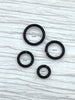 Image of Jump Rings Matte Black, 4mm, 6mm, 8mm, 10mm, or 12mm, PK of 10, Brass Jump Rings, OPEN Ring, Heavy 15 GA (1.8mm) Jump Rings, Fast Ship