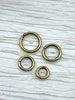 Image of Jump Rings Bronze/Burnished Gold, 6mm, 8mm, 10mm, or 12mm, PK of 10, Brass Jump Rings, OPEN Ring, Heavy 15 GA (1.8mm) Jump Rings, Fast Ship