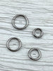 Image of Jump Rings Rhodium/Silver Plated,4mm,6mm,8mm,10mm, or 12mm, PK of 10, Brass Jump Rings, OPEN Ring, Heavy 15 GA (1.8mm) Jump Rings, Fast Ship