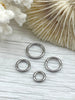 Image of Jump Rings Rhodium/Silver Plated,4mm,6mm,8mm,10mm, or 12mm, PK of 10, Brass Jump Rings, OPEN Ring, Heavy 15 GA (1.8mm) Jump Rings, Fast Ship