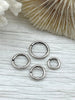 Image of Jump Rings Burnished Silver, 4mm, 6mm, 8mm, 10mm, or 12mm, PK of 10, Brass Jump Rings, OPEN Ring, Heavy 15 GA (1.8mm) Jump Rings, Fast Ship