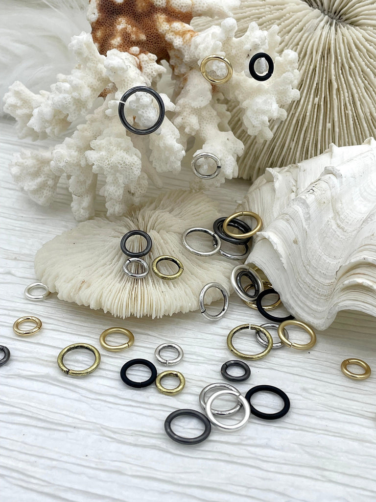Jump Rinfs Jump Rings Gunmetal, 6mm, 8mm, 10mm, or 12mm, PK of 10 – Bling By A
