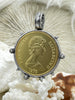 Image of Queen Elizabeth II Coin Pendant, Royal Pendant, Queen Pendant, Coin Bezel, Royal coin, Queen Elizabeth II Coin, 2 Styles. Fast Ship