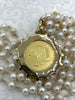 Image of Queen Elizabeth II Coin Pendant,Royal Pendant,Queen Pendant,Coin with Pearl and CZ Accents,Queen Elizabeth II Coin, 3 Styles. Fast Ship