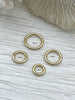 Image of Jump Rings Matte Gold, 4mm, 6mm, 8mm, 10mm, or 12mm, PK of 10, Brass Jump Rings, OPEN Ring, Heavy 15 GA (1.8mm) Jump Rings, Fast Ship