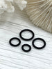 Image of Jump Rings Matte Black, 4mm, 6mm, 8mm, 10mm, or 12mm, PK of 10, Brass Jump Rings, OPEN Ring, Heavy 15 GA (1.8mm) Jump Rings, Fast Ship