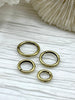 Image of Jump Rings Bronze/Burnished Gold, 6mm, 8mm, 10mm, or 12mm, PK of 10, Brass Jump Rings, OPEN Ring, Heavy 15 GA (1.8mm) Jump Rings, Fast Ship