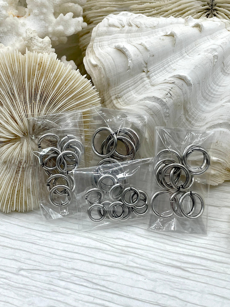 Jump Rings Burnished Silver 6mm 8mm 10mm or 12mm PK of 10 Brass Bling By A