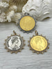 Image of Queen Elizabeth II Coin Pendant,Royal Pendant,Queen Pendant,Coin with Pearl and CZ Accents,Queen Elizabeth II Coin, 3 Styles. Fast Ship