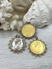 Image of Queen Elizabeth II Coin Pendant,Royal Pendant,Queen Pendant,Coin with Pearl and CZ Accents,Queen Elizabeth II Coin, 3 Styles. Fast Ship
