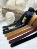 Image of Genuine LEATHER STRAP for Making Necklace, Hair on Hide or Plain Suede Leather Strap, 7 Styles, 24" Die Cut Ends and Hole