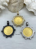 Image of French Horse Coin Pendant, Two Horses on Coin, Coin Bezel, French coin, Art Deco Coin, Gold Coin, 3 Styles. Fast Ship