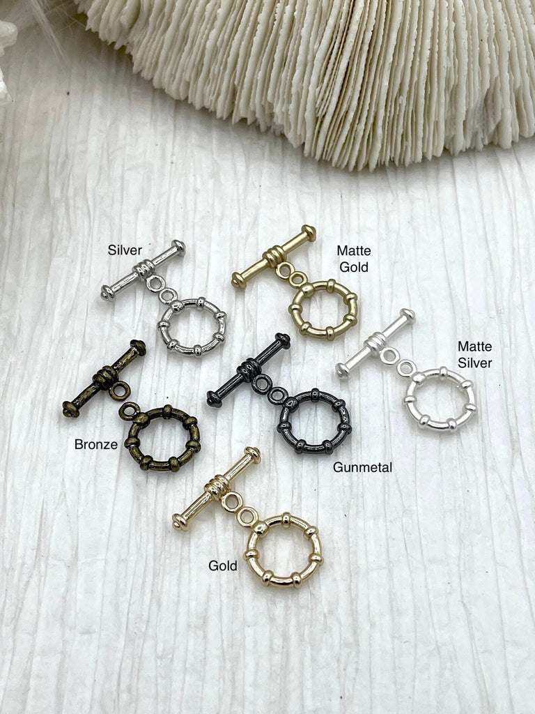 Brass Toggle 12mm, OT Clasp, Jewelry Clasps,Connectors,Brass Clasp, Findings,6 finishes. 1 O and 1 T clasp per set. Fast Shipping