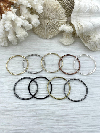 Large Hoop Ring Circle Pendant or Earrings, Artisan Ring, Closed Ring Connector Round Hoop Circle, 43mm x 1.5mm Thick 8 colors Fast Ship